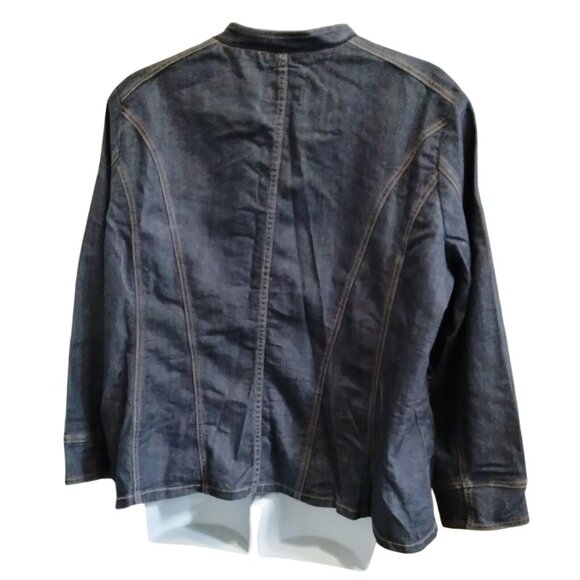 Big Rock Canyon Womens Size 2XL Denim Jacket Button-Up Mandarian Collar - Picture 7 of 9